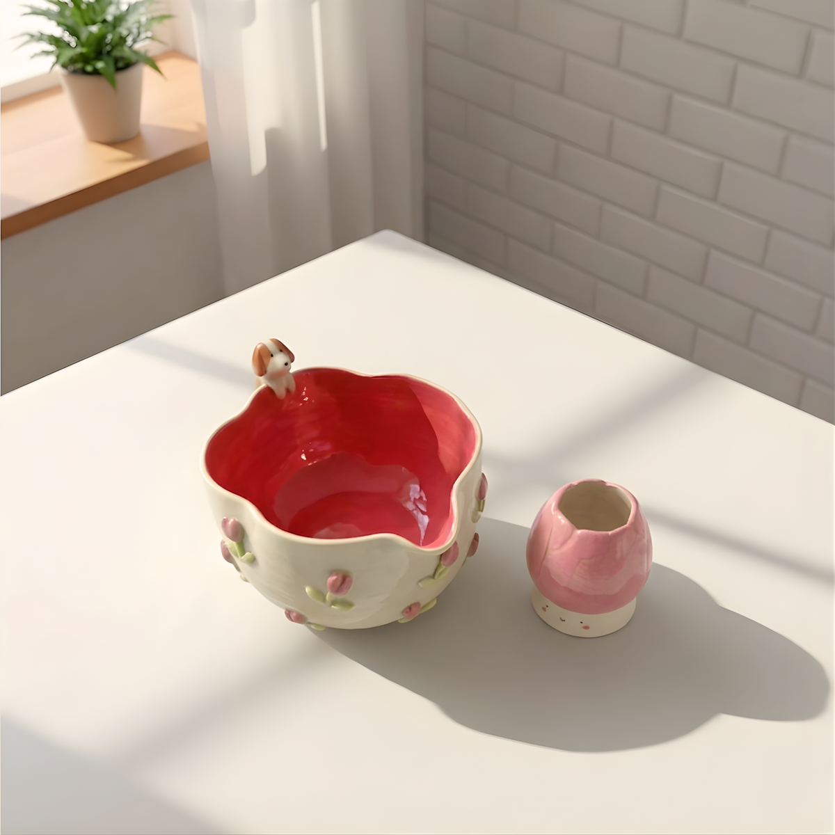 Tulip Matcha Bowl Set | Handmade Matcha Bowl Set | LA037