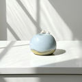Dreamy Blue Sky & White Cloud 3D Handcrafted Ceramic Matcha Bowl and Whisk Holder Set • HX21