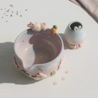 Ombre Bunny Carrot Matcha Bowl | Handmade Ceramic Chawan | LA023