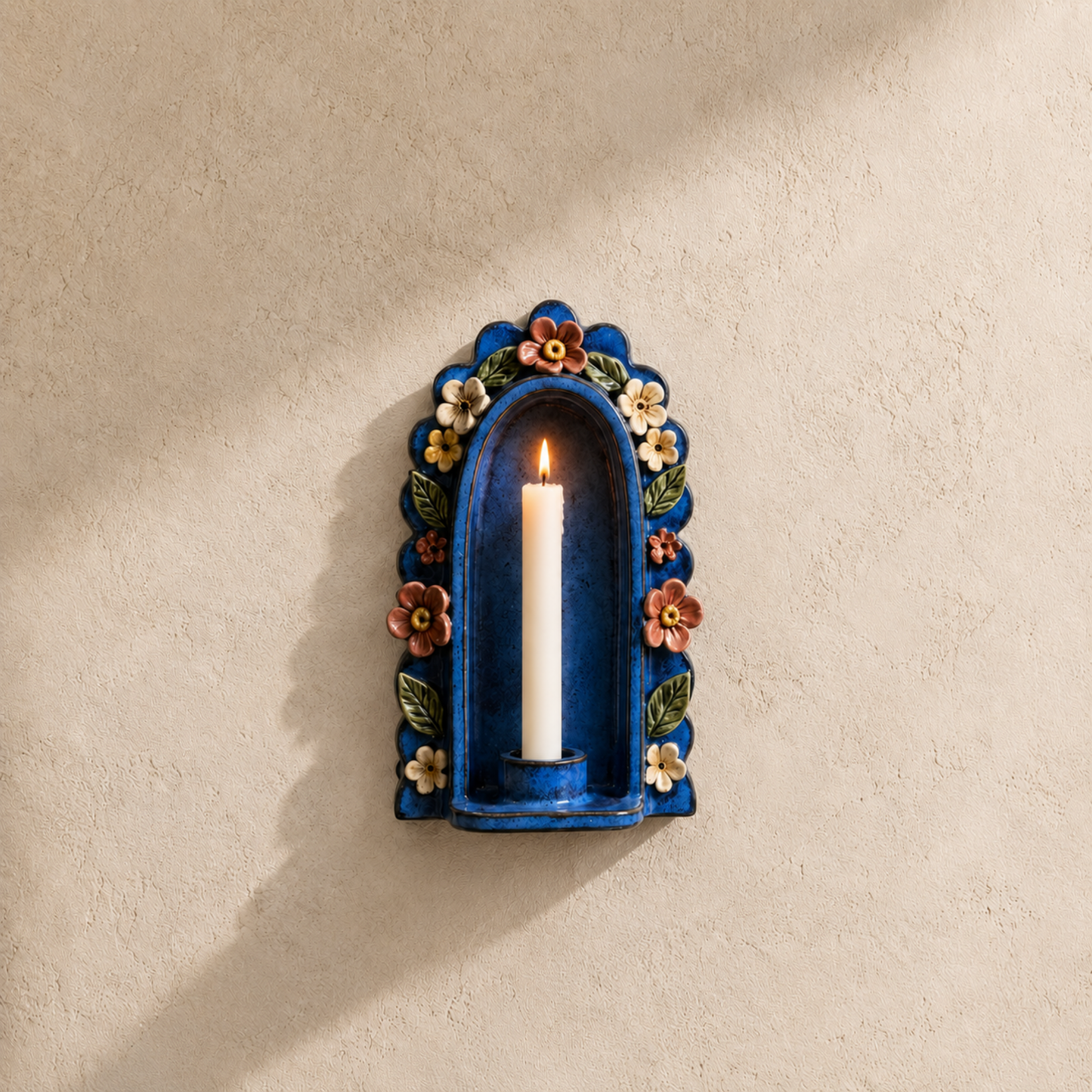 Ceramic Floral Arch Wall Candle Holder -NN09