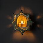 Mint Green Glossy Glaze Candle Holder – Celestial Boho Decor| LA112