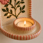 Handmade Ceramic Wall Candle Holder, Floral Taper Candle Sconce, Cottagecore Wall Decor, Unique Housewarming Gift Set | Ceramic Wall Candle Holder | LA119