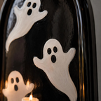 Ghost Wall Candle Holder, Halloween Wall Sconce, Handmade Ceramic Taper Candle Holder, Black Gothic Wall Decor, Spooky Home Decor | LA133