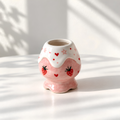Strawberry Matcha Bowl Set - Pink Ceramic Chawan with Spout, Chasen Whisk Holder