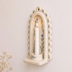 Wall Candle Holder, Handmade Ceramic Sconce, Floral Taper Candle Holder, Cottagecore Wall Decor | LA116