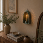 Ceramic Ajour Wall Candle Holder, Shadow Casting Wall Sconce, Handmade Perforated Candle Holder, Housewarming Gift Decor | LA128