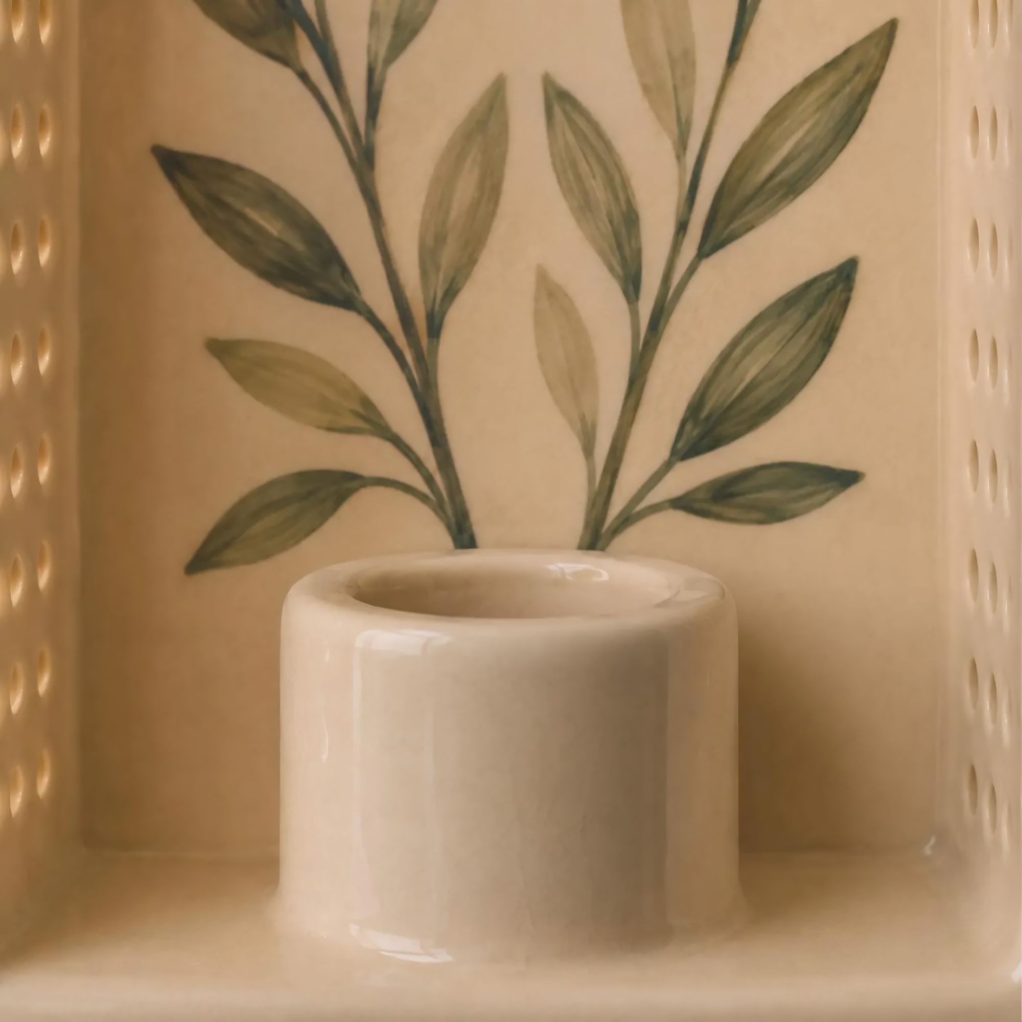 Perforated Ceramic Wall Sconce, Handmade Candle Lantern, Taper Candle Holder, Botanical Light Decor, Tealight Holder, Housewarming Gift | LA138