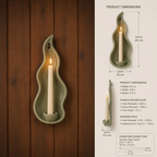 Ceramic Wall Candle Holder, Handmade Ceramic Sconce, Sage Green Taper Candle Holder, Minimalist Wall Decor, Rustic Home Decor | LA127