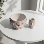 Grid Goose Silly Matcha Bowl Set, Handmade Magic Ceramic Chawan, Whimsical Tea Bowl, Fantasy Matcha Gift | Handmade Ceramic Chawan | LA031