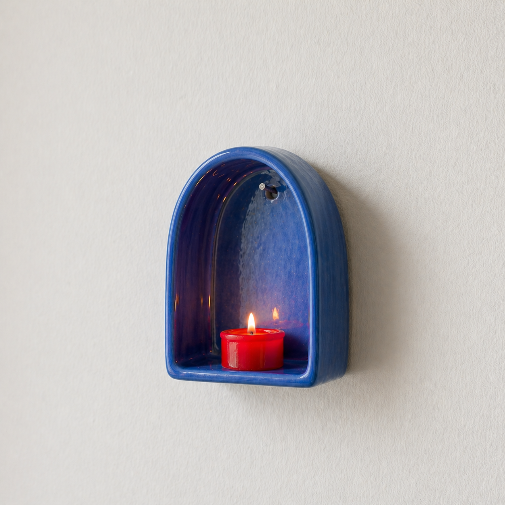 Ceramic Checkerboard Arch Wall Tealight Holder - NN08