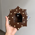 Handmade Ceramic Polka Dot Sunburst Wall Tealight Holder - NN03
