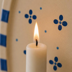 Blue Floral Wall Candle Holder, Handmade Ceramic Wall Sconce, Mediterranean Decor, Cottagecore Wall Decor, Housewarming Gift | LA124