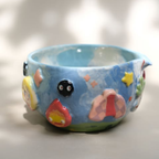 Whimsical Sky Matcha Bowl Set, Handmade Ceramic Chawan with Whisk Holder, Cute Fantasy Matcha Gift | LA044
