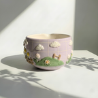 Happy Little Lamb Matcha Bowl | Handmade Ceramic Chawan | LA014