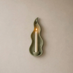 Ceramic Wall Candle Holder, Handmade Ceramic Sconce, Sage Green Taper Candle Holder, Minimalist Wall Decor, Rustic Home Decor | LA127