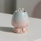 Ombre Bunny Carrot Matcha Bowl | Handmade Ceramic Chawan | LA023