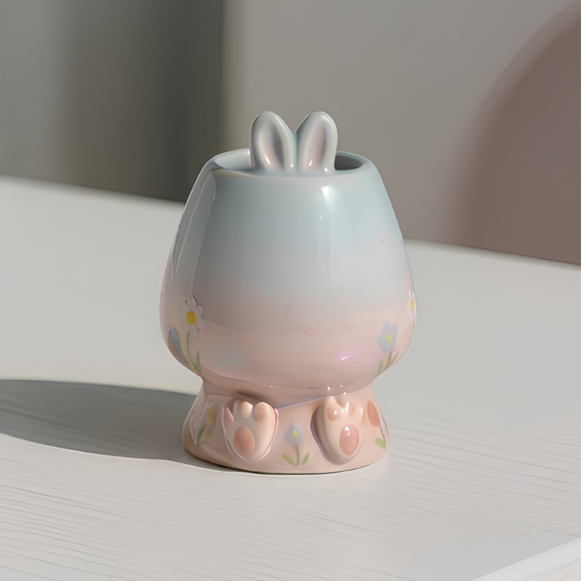 Ombre Bunny Carrot Matcha Bowl | Handmade Ceramic Chawan | LA023