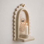 Halloween Wall Decor, Ghost Candle Holder, Handmade Ceramic Wall Sconce, Taper Candle Holder, Cute Spooky Home Decor | LA139