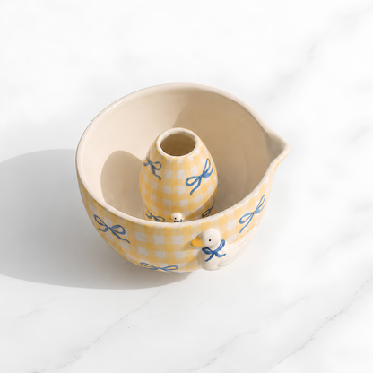 Duck Gingham Ceramic Matcha Set - NN001