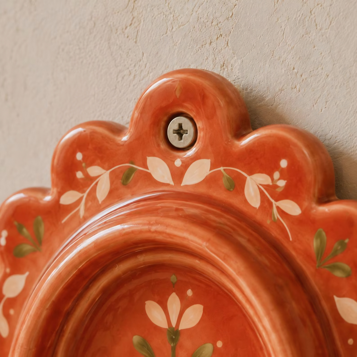 Ceramic Wall Candle Holder, Terracotta Floral Wall Sconce | LA117