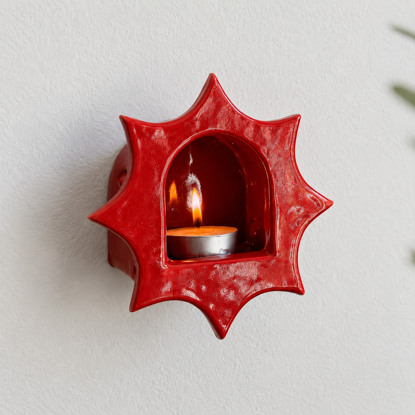 Ceramic Sunburst Wall Candle Holder - NN01