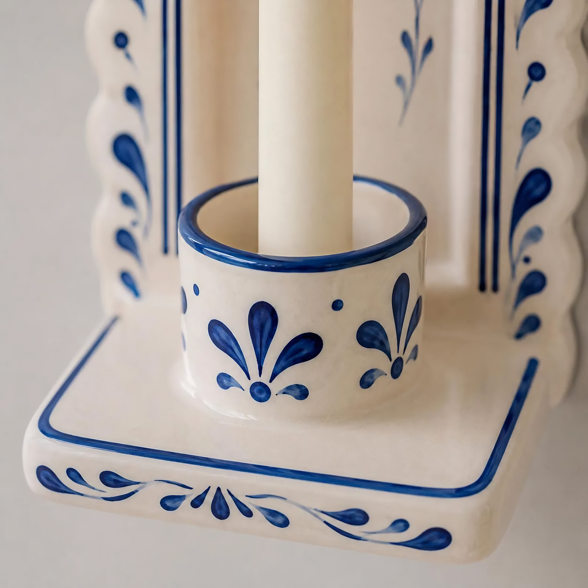 Wall Candle Holder, Christian Cross Wall Decor, Ceramic Wall Sconce, Catholic Decor, Religious Wall Art, Taper Candle Holder, Faith Gift | LA126