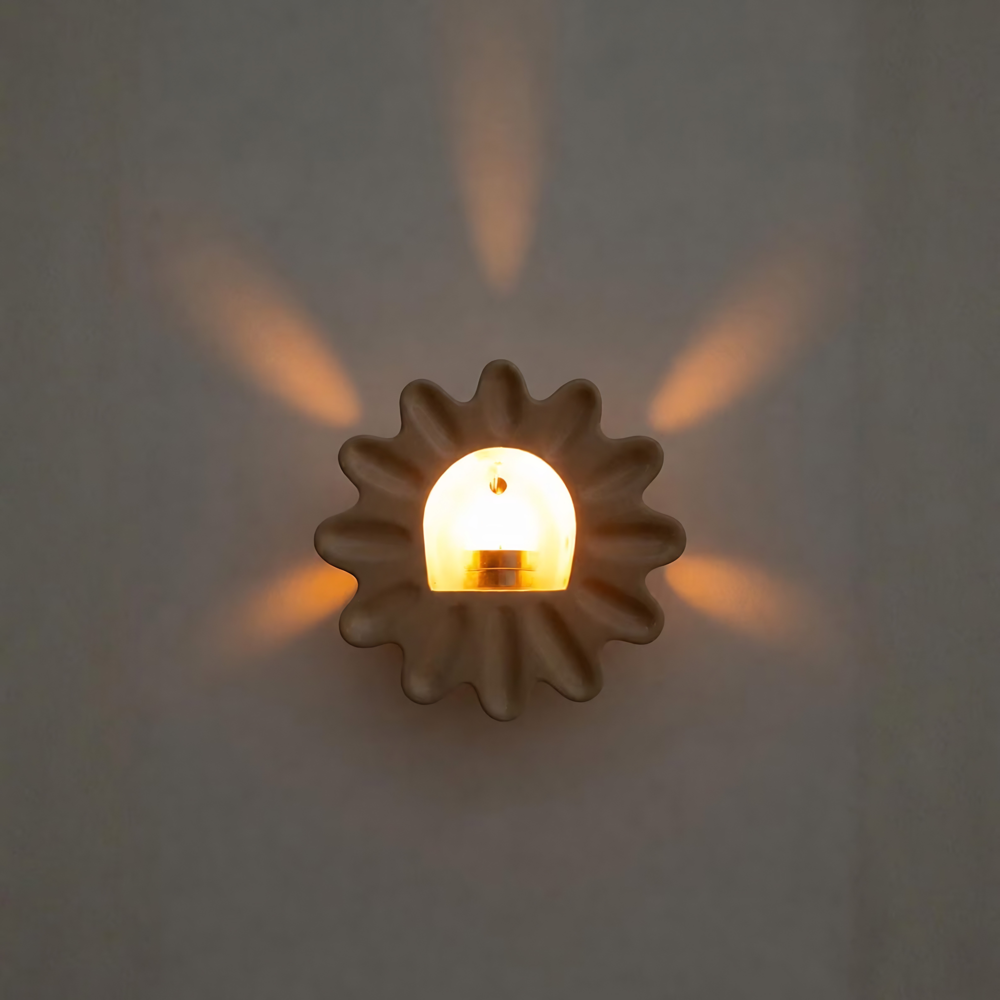 Handmade Ceramic Flower Wall Candle Holder, Boho Sconce, Cozy Home Decor | LA115
