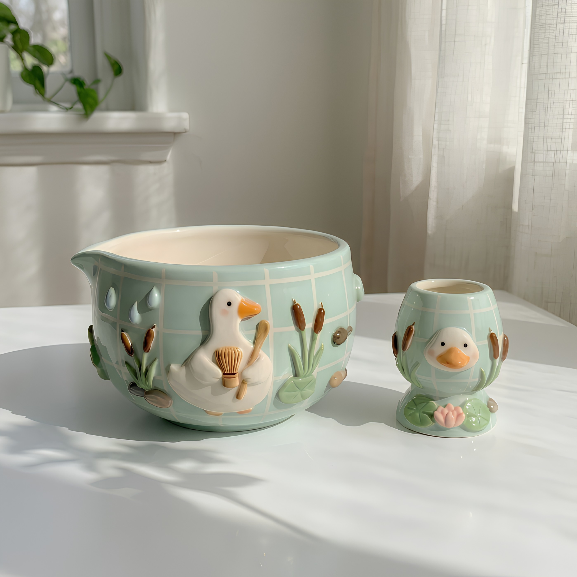 Duck Matcha Bowl | Handmade Ceramic Chawan | LA012
