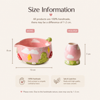 Fairytale Pink Sky Smiski 3D Handcrafted Ceramic Matcha Bowl and Whisk Holder Set • HX07
