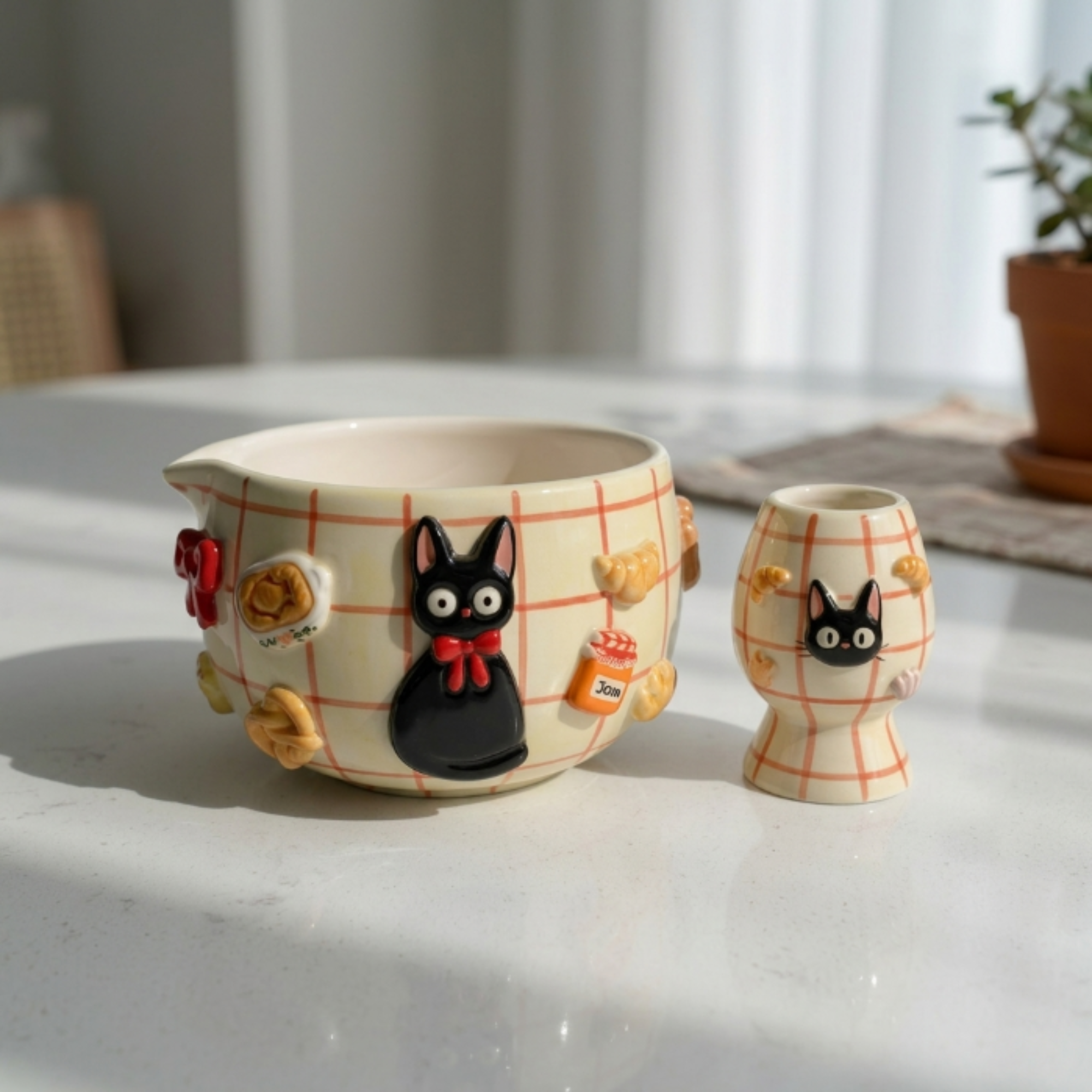 Grid Cute Cat Matcha Bowl | LA019