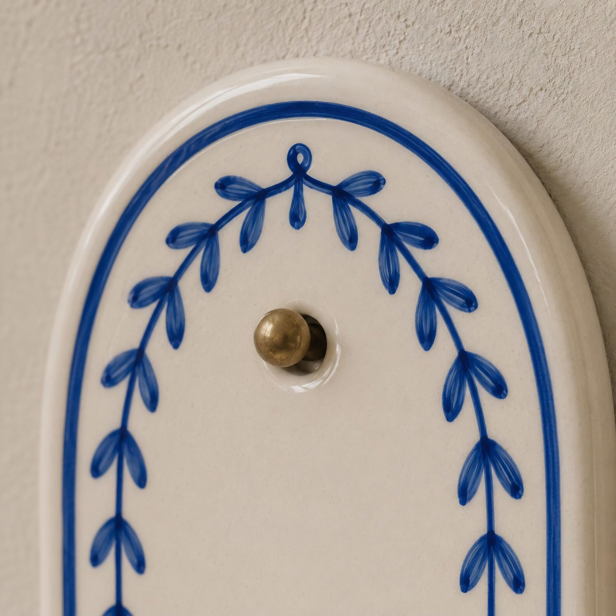 Lemon Wall Candle Holder, Handmade Ceramic Wall Sconce, Mediterranean Wall Decor, Italian Kitchen Decor, Blue White Decor | LA123