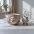 Happy Little Lamb Matcha Bowl | Handmade Ceramic Chawan | LA014