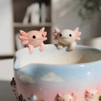 Ombre Axolotl Matcha Bowl | Handmade Ceramic Matcha Set | LA042