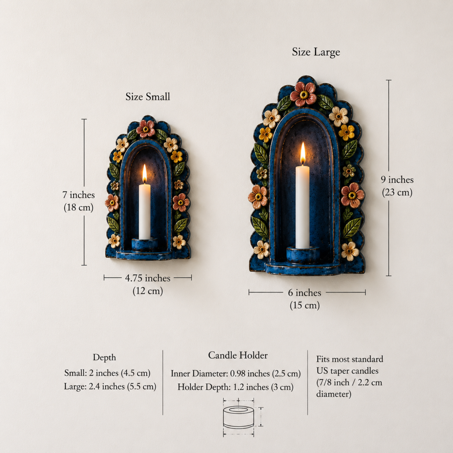 Ceramic Floral Arch Wall Candle Holder -NN09