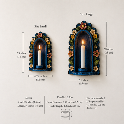 Ceramic Floral Arch Wall Candle Holder -NN09