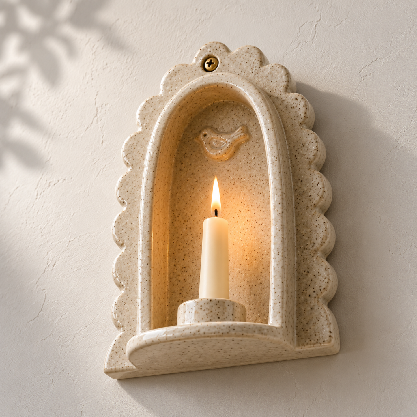 Ceramic Bird Arch Wall Candle Holder - NN07