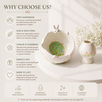 White Bunny Hug 3D Handcrafted Ceramic Matcha Bowl and Floral Whisk Holder Set • HX11