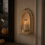 Halloween Wall Decor, Ghost Candle Holder, Handmade Ceramic Wall Sconce, Taper Candle Holder, Cute Spooky Home Decor | LA139
