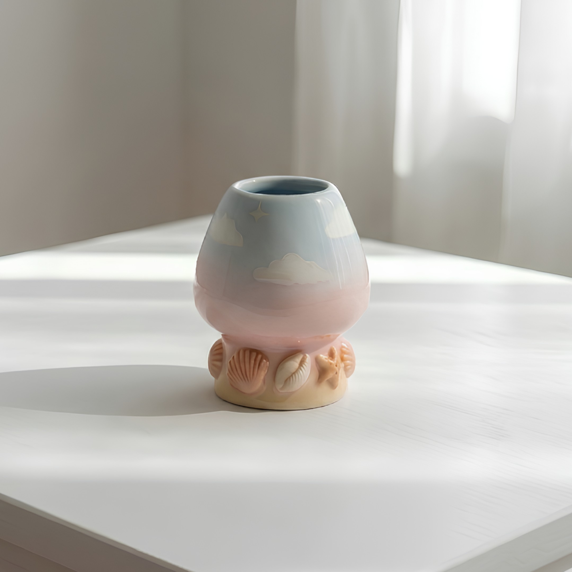 Ombre Sea Turtle Matcha Bowl | Handmade Ceramic Chawan | LA029