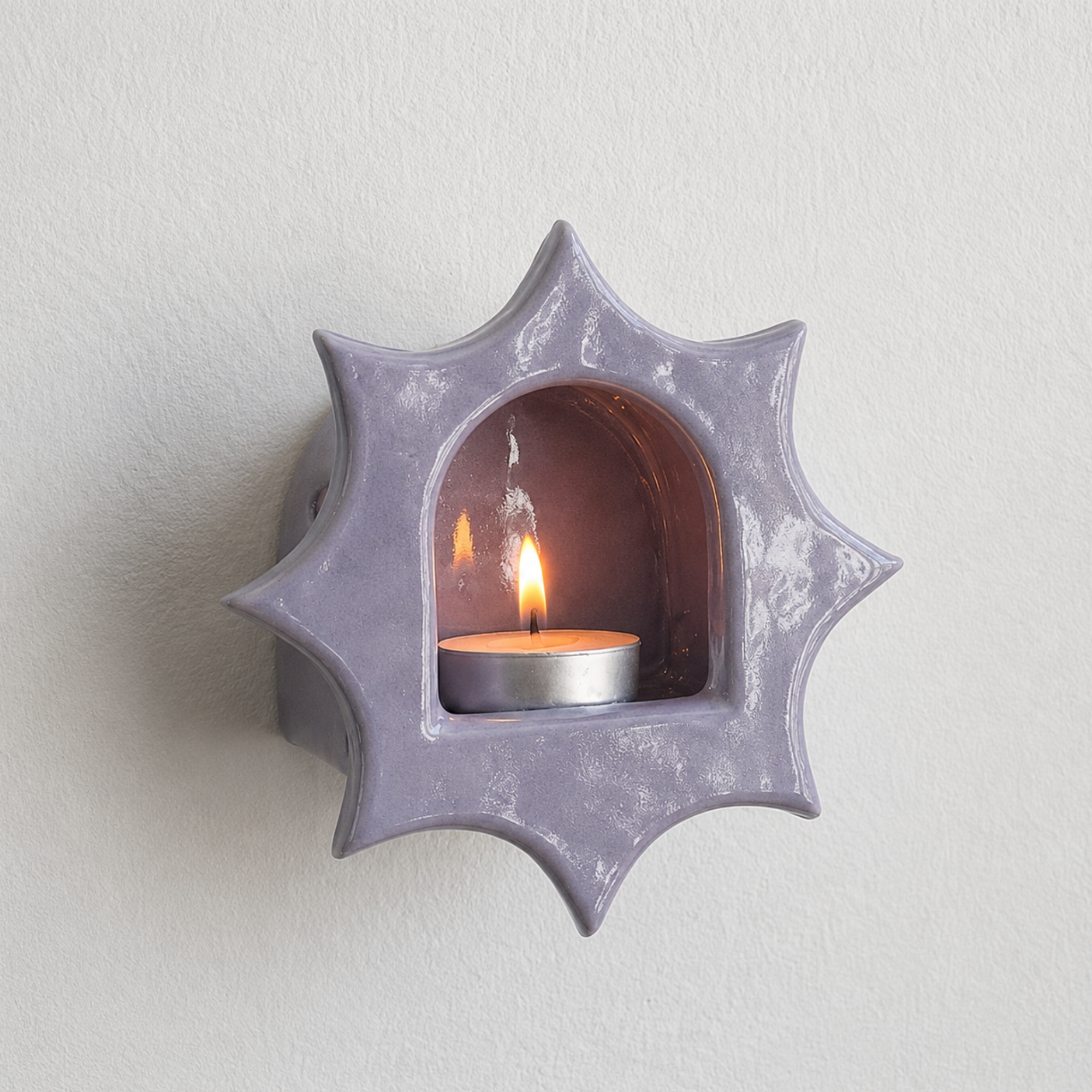 Ceramic Sunburst Wall Candle Holder - NN01