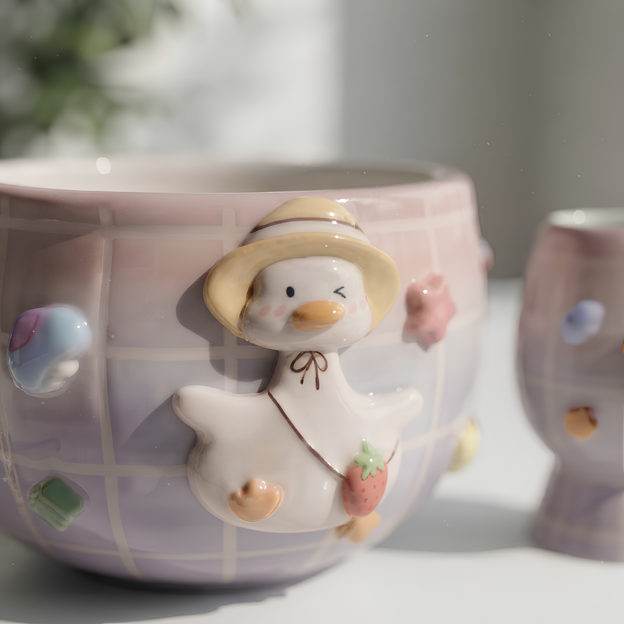 Grid Goose Silly Matcha Bowl Set, Handmade Magic Ceramic Chawan, Whimsical Tea Bowl, Fantasy Matcha Gift | Handmade Ceramic Chawan | LA031