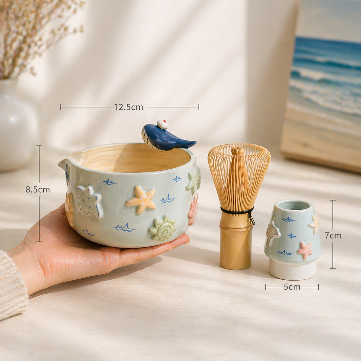 Dolphin Matcha Bowl | Handmade Matcha Bowl Set | LA034