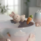 Ombre Bunny Carrot Matcha Bowl | Handmade Ceramic Chawan | LA023