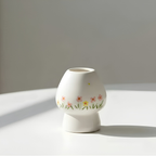 White Bunny Hug 3D Handcrafted Ceramic Matcha Bowl and Floral Whisk Holder Set • HX11