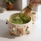 Grid Cappybara Matcha Bowl Set | Handmade Matcha Bowl Set | LA038