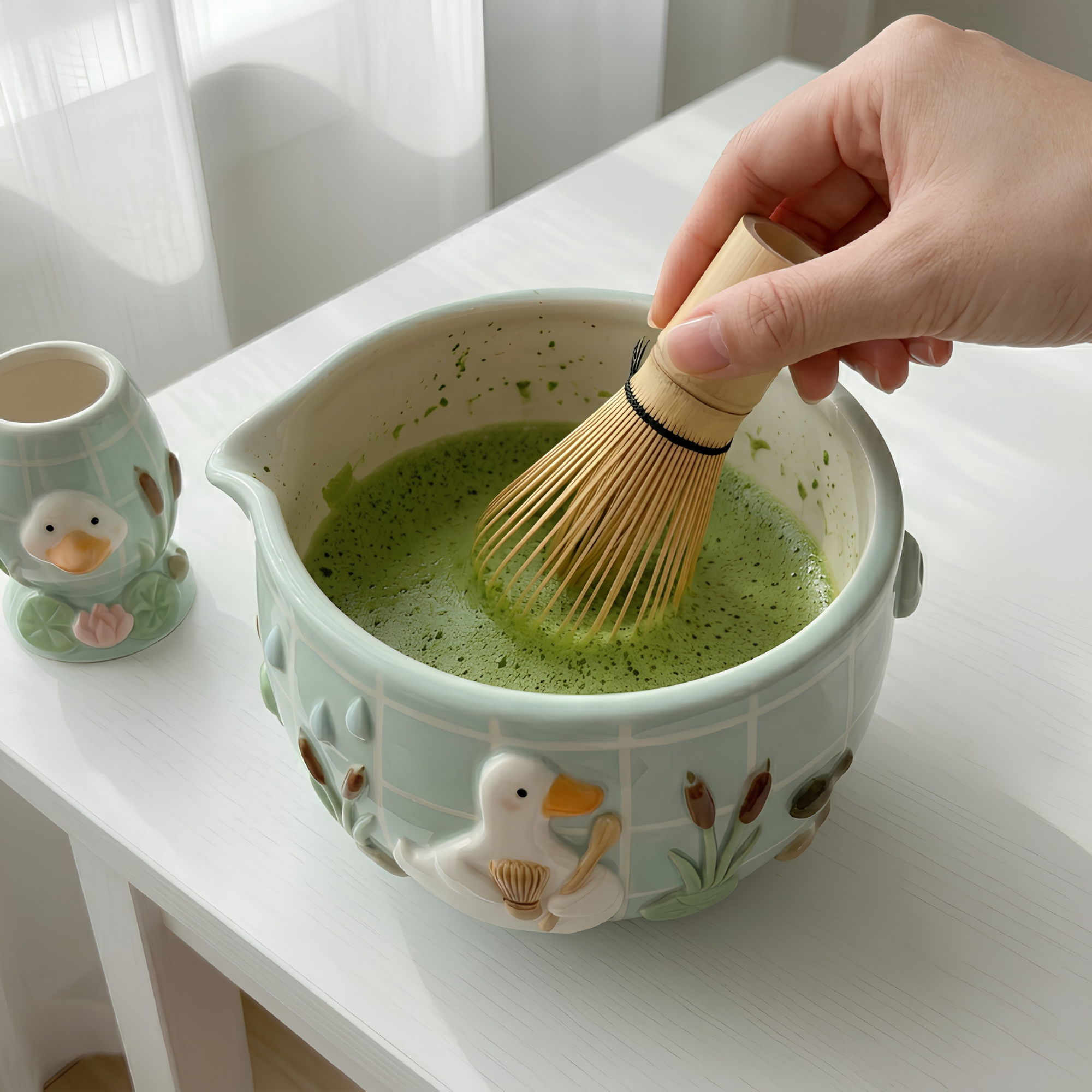 Duck Matcha Bowl | Handmade Ceramic Chawan | LA012