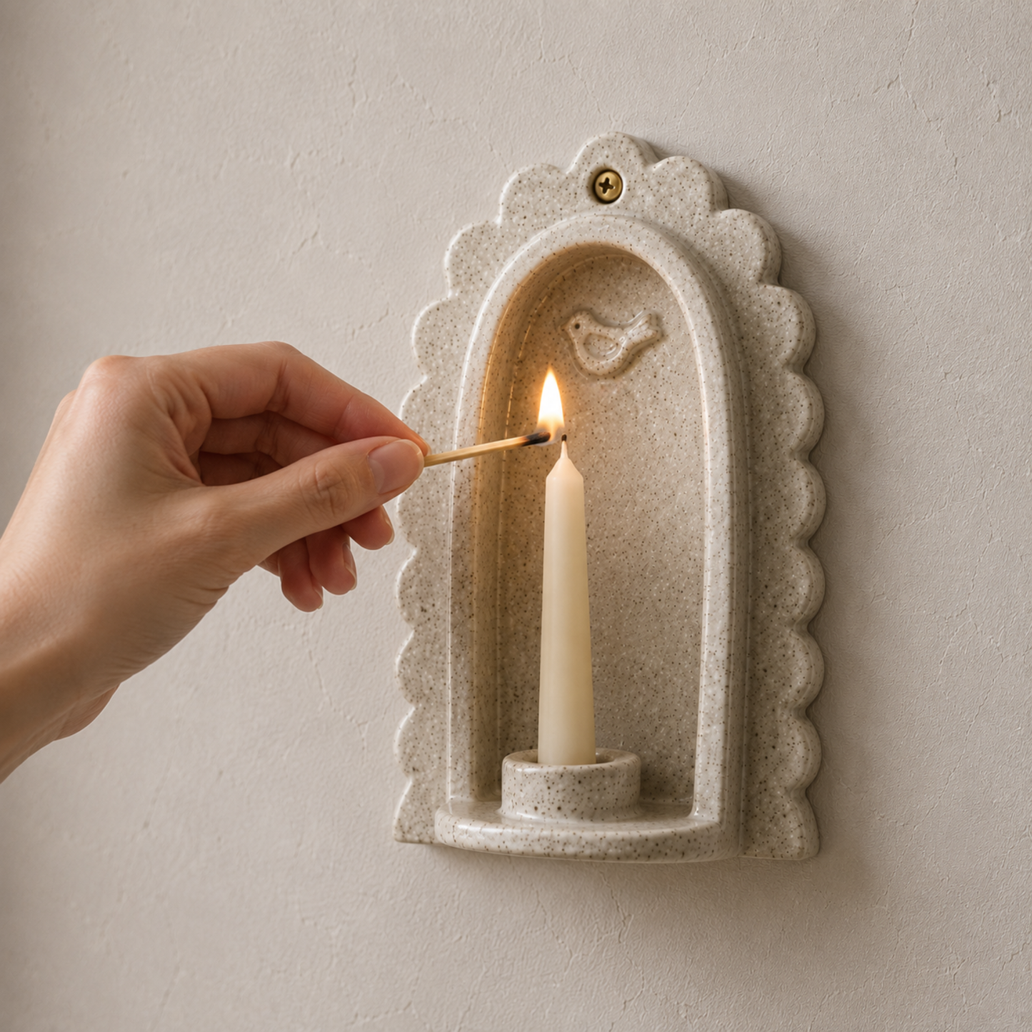 Ceramic Bird Arch Wall Candle Holder - NN07