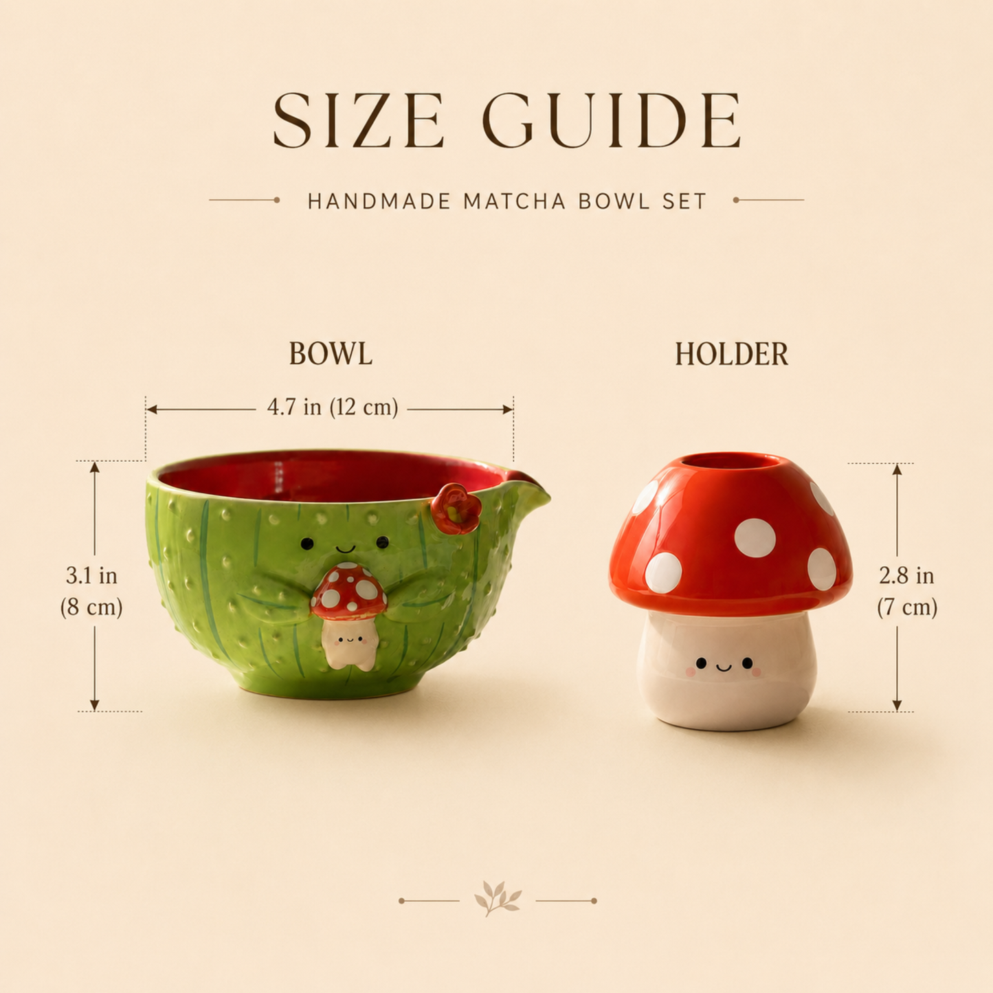 Mushroom Garden Ceramic Matcha Set - NN004