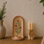 Wall Candle Holder Ceramic, Hand Painted Floral Sconce, Kitchen Decor, Cottagecore Wall Art, Handmade Gift for Her, Home Decor Accent | LA121