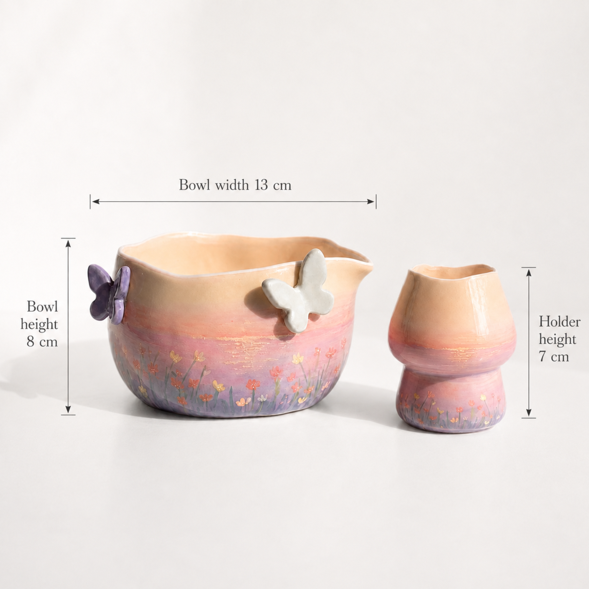Sunset Butterfly Ceramic Matcha Set - NN006